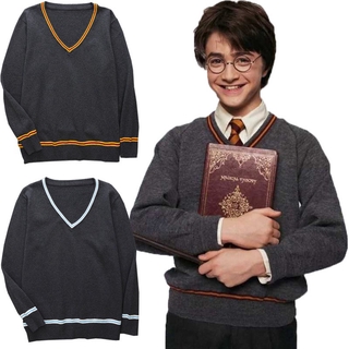 Áo Sweater Dài Tay Cổ Chữ V Phong Cách Harry Potter