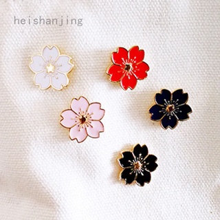 Heishanjing Gievihrat flor de cerezo flor oro plata broche botones botones Denim tela insignia para bolsas estilo joyería