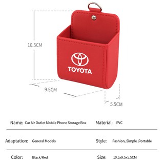 Coche salida de aire bolsa de almacenamiento de la caja para Toyota LandCruiser Camry Corolla Tundra cuero Auto salida de aire gafas organizador bolsas (4)