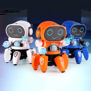 [listo] Lindo 6-clasillos colorido LED luz música baile Mini Robot eléctrico niños juguete regalo (6)
