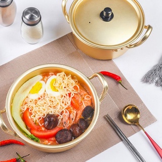 HOLYES Desayuno Olla de fideos Creativo Olla de sopa Olla de ramen Fideos Leche Sopa De Huevo dorado Rápido Aluminio coreano Herramientas de cocina Utensilios de cocina (9)