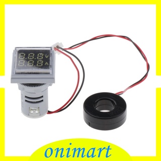 [onimart] 0-100A LED Digital Ampermeter Current Voltage Amp 2 In 1 Square AC 50-500V