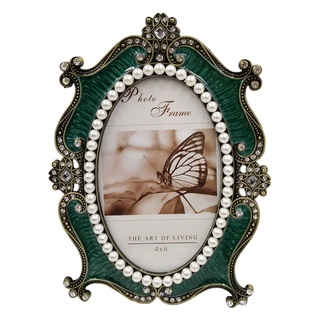 [12] marco de imagen vintage joyería con frente de cristal para pantalla de escritorio, marco de fotos retro decorativo de perla, (6)