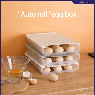Auto Scrolling Egg Storage Holder Box Egg Refrigerator Container Fridge Food Savers