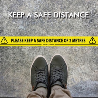 mar. por favor mantenga una distancia de seguridad de 2 metros cinta de suelo 33m x 48 mm distanciamiento adhesivo seguro para supermercado Hospital (6)