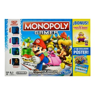 Monopoly Gamer Mario Bros Bonus Token Wario Y Poster Hasbro (1)