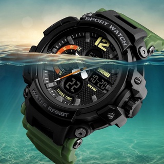 Skmei reloj deportivo al aire libre de 5 bar impermeable militar camuflaje relojes de pulsera de doble pantalla relogio masculino (4)