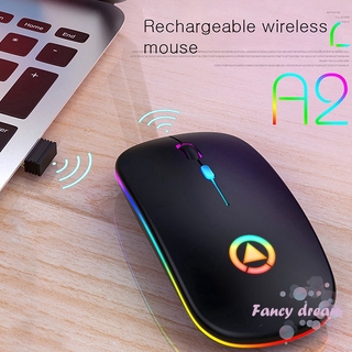 Ratón inalámbrico recargable Bluetooth con luz LED 2.4Ghz USB 1600DPI ratón silencioso para ordenador portátil PC