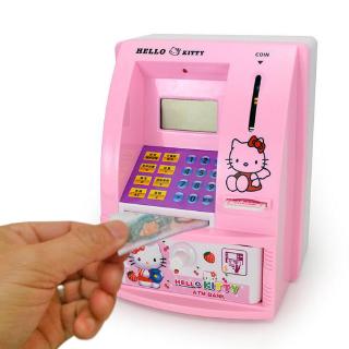 Hello Kitty ATM Bank juguete bebé niño educación depósito moneda ahorro ATM juguete