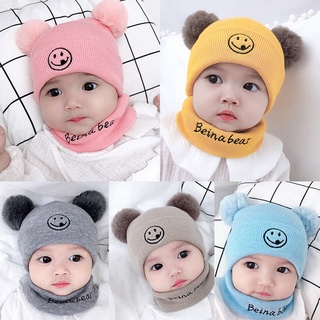 bebé sombrero de punto sonrisa cara suave sombrero de invierno caliente beanie sombrero para niñas niños