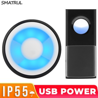 SMATRUL 2021 timbre inalámbrico impermeable 200M impermeable IP55 58 música LED luz USB alimentado por USB Smart timbre modelo-2021 F708A