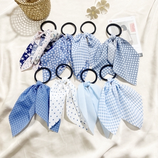 Moda azul simplicidad Floral Spot diadema francés 8Colors hilo pañuelo elástico pelo banda cruz accesorios para el cabello (1)