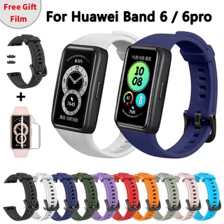 protector de pantalla para Huawei band 6/6Pro con correa de silicona para Huawei band 6 Smart Watch band pulsera de repuesto