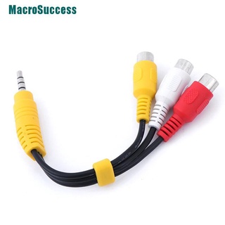 [MAXRO] Cable adaptador mini aux macho estéreo a 3 RCA hembra audio video AV 1 pz SUCE