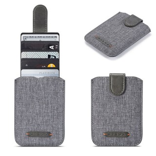 BELLEZA Fashion titular de la tarjeta de crédito Universal tarjetas de crédito bolsa de teléfono cartera bolsillo adhesivo adhesivo nuevo cuero PU lona 5 Pull RFID bloqueo/Multicolor (5)