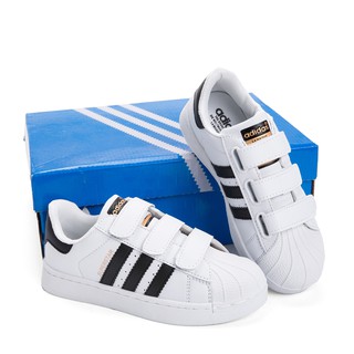 Listo Stock Adidas Superstar niños zapatillas de deporte suave bebé zapatos de bebé zapatos de niños tamaño 26-35 (3)