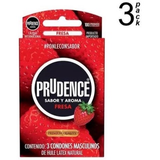 Condones prudence 3 piezas sabor fresa