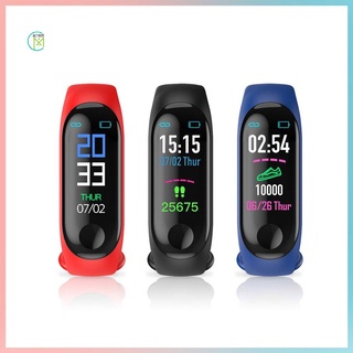 prometion smart pulsera pantalla a color ejercicio frecuencia cardíaca paso información recordar pulsera inteligente para xiaomi band 3