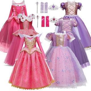 Disfraz De Aurora Para Niñas , Carnaval , Halloween , Cosplay , Rapunzel , Vestido De Princesa Fiesta De Cumpleaños