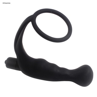 Cr hombres silicona G-spot vibración pene anillo Anal Plug masajeador adulto juguetes sexuales
