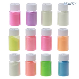Remedy 12 colores 40g Kit de Pigmento de Resina Luminosa Pigmento que brilla en la oscuridad Pigmento en polvo colorante Fluorescente Resina hacer joyería