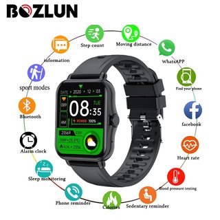 Bozlun reloj inteligente Q8 llamada bluetooth 1.69 pulgadas pantalla completa táctil monitor de frecuencia cardíaca monitor de presión arterial para IOS Android PK IWO 12