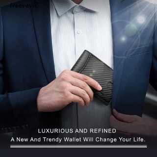 [freev] cartera minimalista delgada para hombres con clip de dinero rfid bloqueo bolsillo frontal cuero genuino mx11