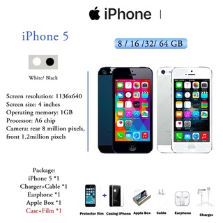 iPhone 5 8G 16G 32G 64G Teléfono Inteligente Móvil Apple