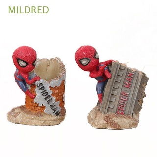 MILDRED Originalidad Portaplumas Para los niños Diagrama de acción Spider - Man Spider - Man Pen Muñeca de juguete Regalos Anime Suministros domésticos y de oficina Resina Spider - Man Modelo de estatua