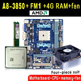 Amd A8-3850 Socket FM1 2.9GHz CPU +A55 FM1 placa base +4G RAM + ventilador de radiador de cuatro piezas descuento FM1 paquete de placa base