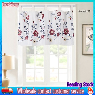FI*cortina de poliester con estampado de flores para cocina/cortina para ventana/decoración del hogar (1)