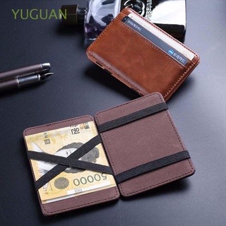 yuguan slim cartera de cuero pequeña bolsa de dinero titular ultra delgado mini magia de los hombres de la tarjeta bancaria de alta calidad bolso/multicolor