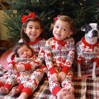 coincidencia de la familia de navidad pijamas conjuntos de vacaciones estilo navideño impresión loungewear ropa de dormir
