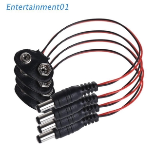ENT 4 piezas 9V PP3 Cable de alimentación Clip de batería con identificación de 2,1 mm X 5,5 mm extremo externo de enchufe de cc