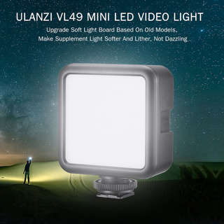 ulanzi VL49 Mini LED luz de vídeo fotografía lámpara 6W regulable 5500K CRI95+ batería de litio recargable incorporada con montaje de zapata fría para cámara DSLR (6)