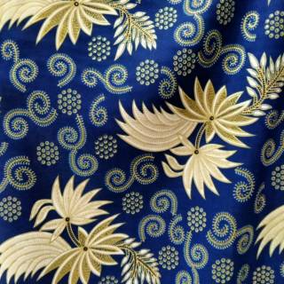 Batik tela de algodón batik tela medidor batik tela hoja motivo