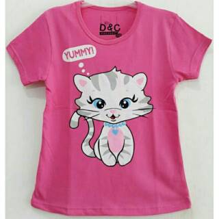Yummy gato personaje camiseta 1-10 años