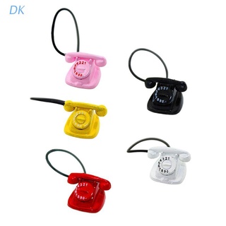 Dk Mini Retro escritorio teléfono modelo teléfono con Dial giratorio 1:6 1:12 miniatura casa de muñecas accesorios decoración DIY