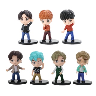 New BTS Figures 7pcs/set KPOP BTS TinyTAN Figure Dynamite Bangtan Boys Group Mini Figurine Collection Toy ARMY Gift (3)