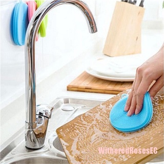 WitheredRosesEC# Silicone Dish Washing Sponge Scrubber Kitchen Cleaning antibacterial Tools Hot