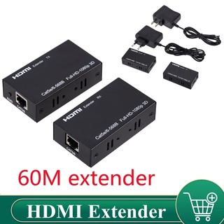 Extensor HDMI RJ45 Cat5 60M Kit De Audio A Través De Ethernet Cat6/5e Para PC Portátil HDTV