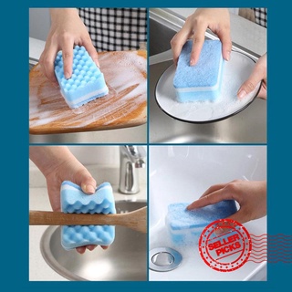 esponja de lavado de platos de onda de alta densidad, cepillo de cocina, bloque de limpieza, esponja de color o3h5