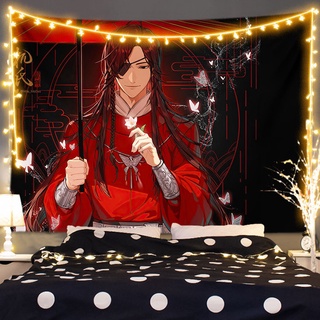 Tian guan ci fu Girl Hua cheng Xie lian tapestry Blankets Wall Art Poster Illustration Hanging Tapestries INS Style Background Cloth Home Decor (9)
