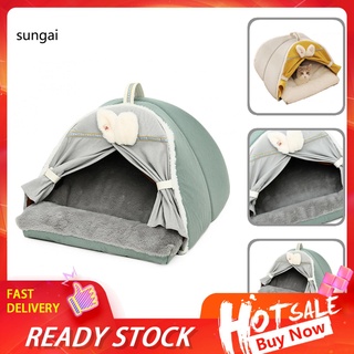 Sun_ textura suave Pet House Creative gatito cama casa agradable a la piel para todas las estaciones