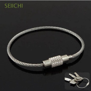 SEIICHI for Camping Key Holder Men Key Chain Keyring Women Rings Keychain Outdoor Cable Rope Locking Stainless Steel/Multicolor