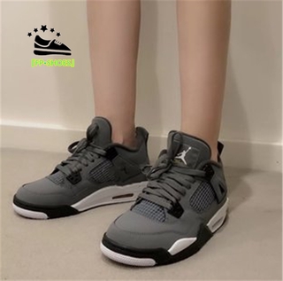 『 FP • Shoes 』 Nike Air Jordan 4 Cool Boy Gris Bajo Zapatos De Deporte De Los Hombres Pareja De Las Mujeres Transpirable Casual Running Baloncesto Translúcido Beige