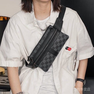 2021Nueva bolsa de cintura a cuadros Bolso coreano para hombre mochila de moda de un solo hombro bolso bandolera bolso de moda