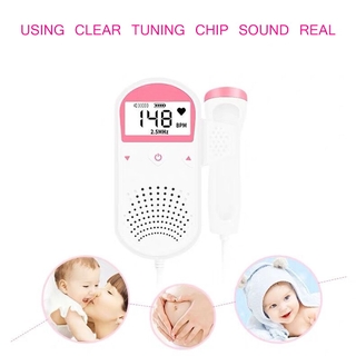 Doppler Monitor Fetal bebé sonido Fetal Detector de frecuencia cardíaca embarazo hogar pantalla LCD sin radiación Monitor embarazada (8)