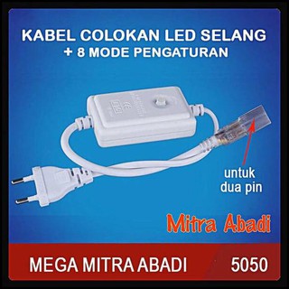 Cable de enchufe LED de manguera negra + ajuste de 8 modos