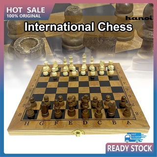 Hql_ cm ajedrez Vintage 3 en 1 plegable de madera portátil Backgammon damas piezas de ajedrez para regalos